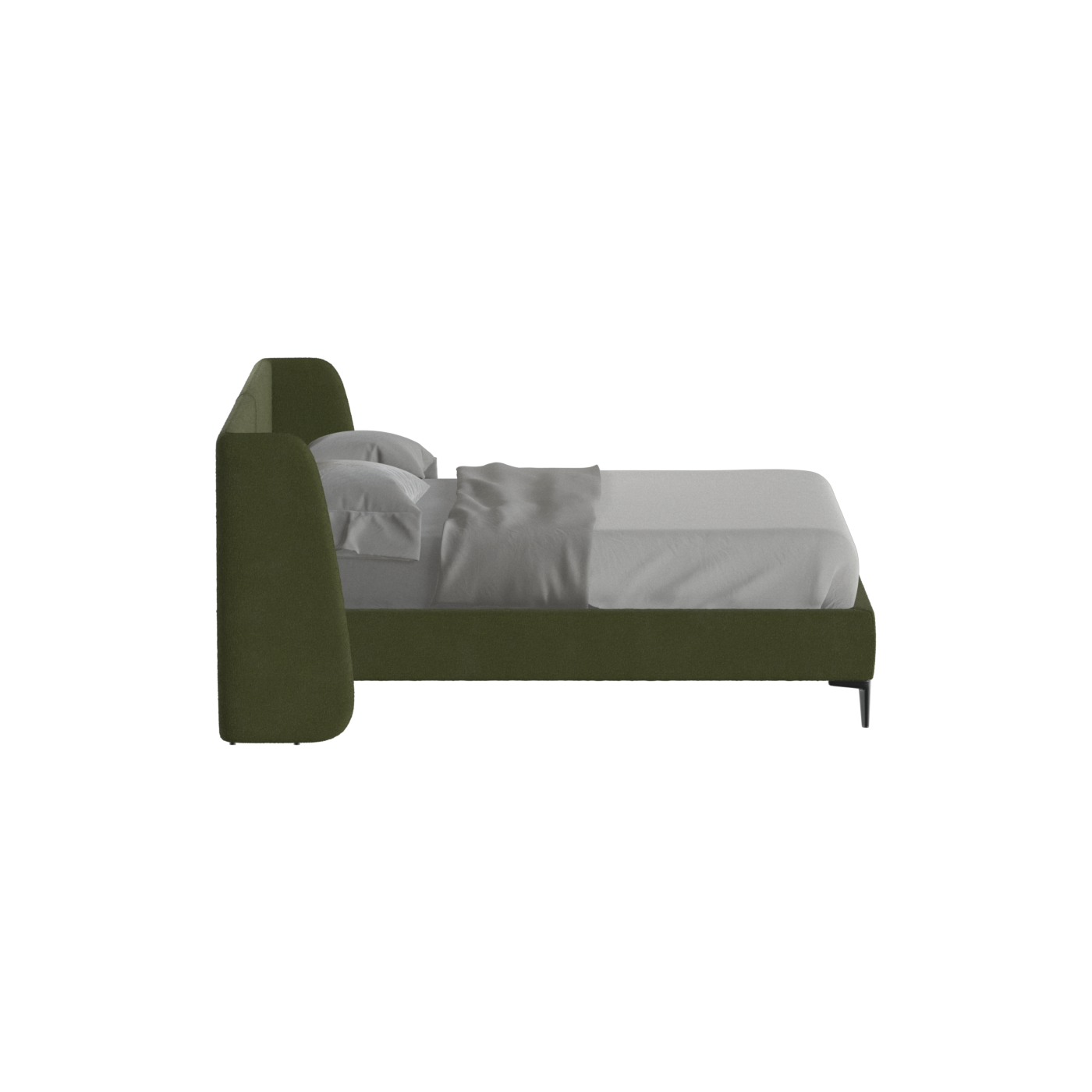 Abbey Upholstered Bed with Structured Headboard and Refined Lines