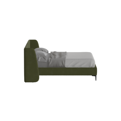 Abbey Upholstered Bed with Structured Headboard and Refined Lines