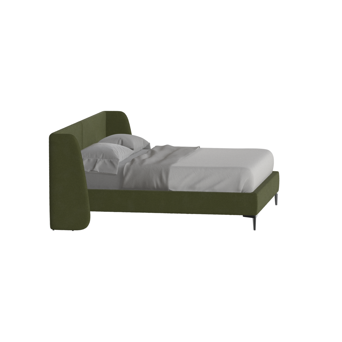Abbey Upholstered Bed with Structured Headboard and Refined Lines
