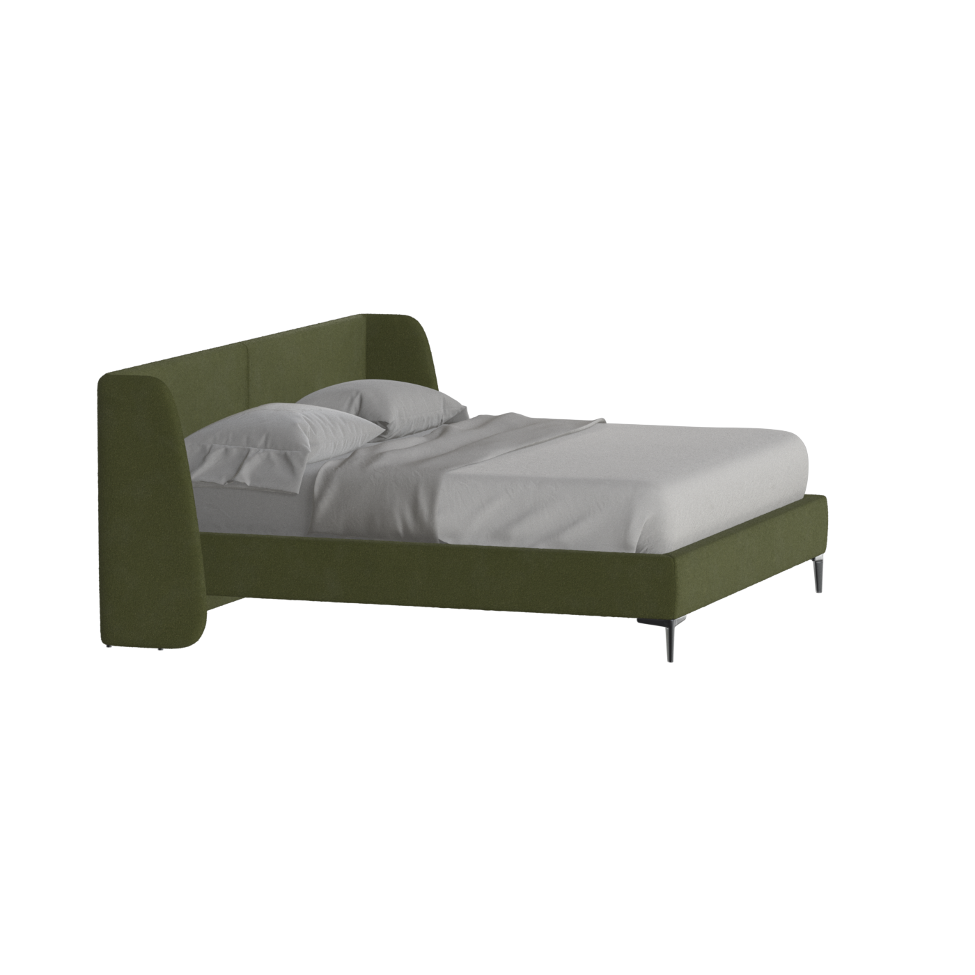 Abbey Upholstered Bed with Structured Headboard and Refined Lines