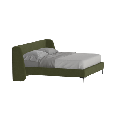Abbey Upholstered Bed with Structured Headboard and Refined Lines