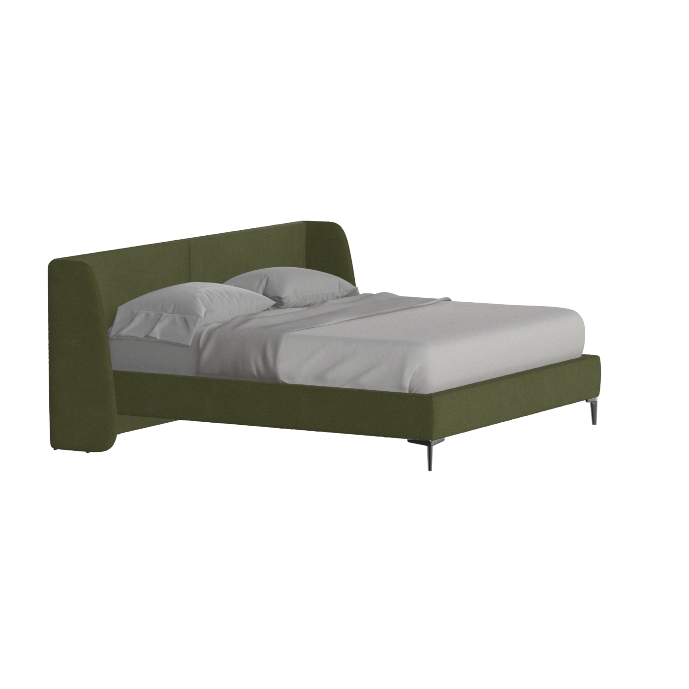 Abbey Upholstered Bed with Structured Headboard and Refined Lines