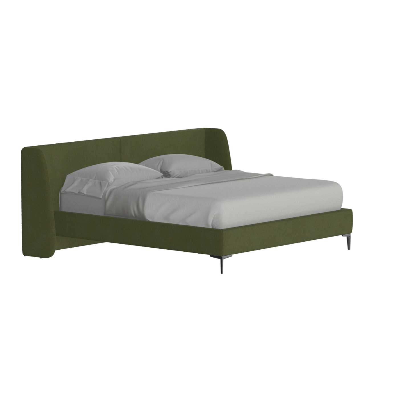 Abbey Upholstered Bed with Structured Headboard and Refined Lines