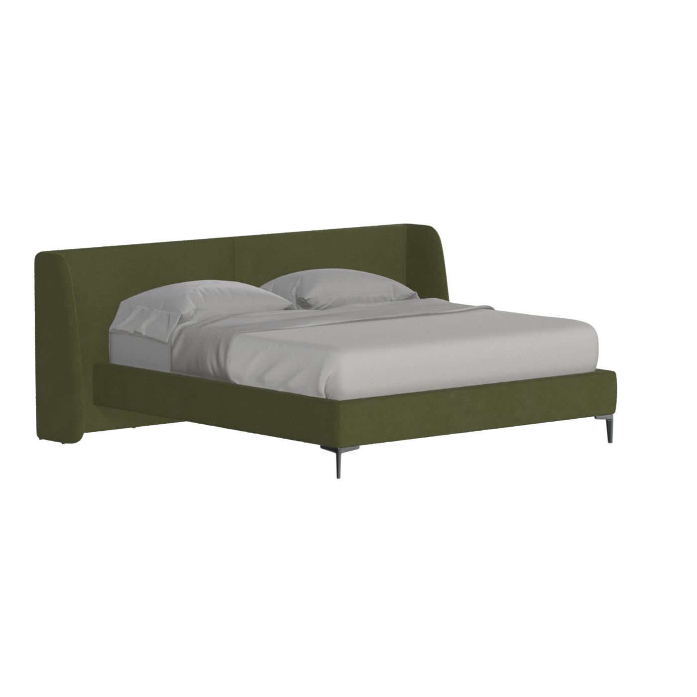 Abbey Upholstered Bed with Structured Headboard and Refined Lines
