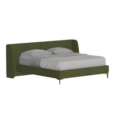 Abbey Upholstered Bed with Structured Headboard and Refined Lines