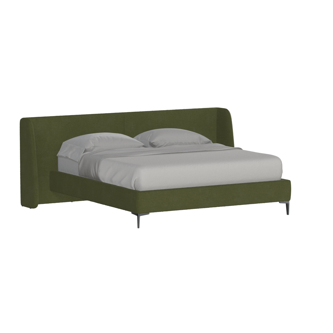 Abbey Upholstered Bed with Structured Headboard and Refined Lines