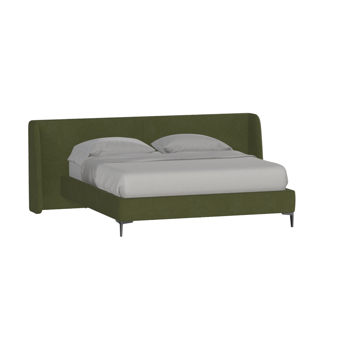 Abbey Upholstered Bed with Structured Headboard and Refined Lines
