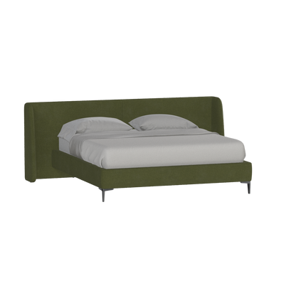 Abbey Upholstered Bed with Structured Headboard and Refined Lines