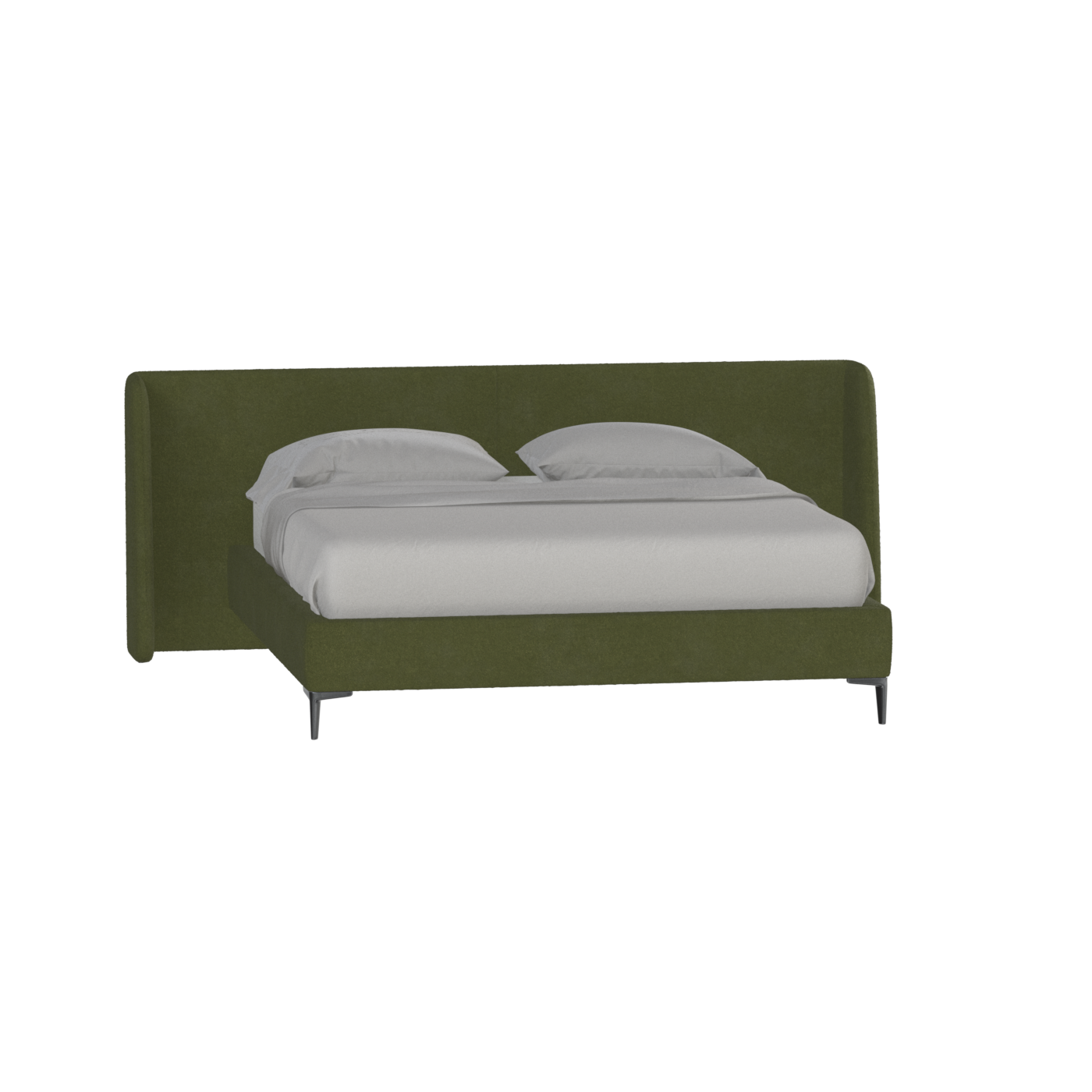 Abbey Upholstered Bed with Structured Headboard and Refined Lines