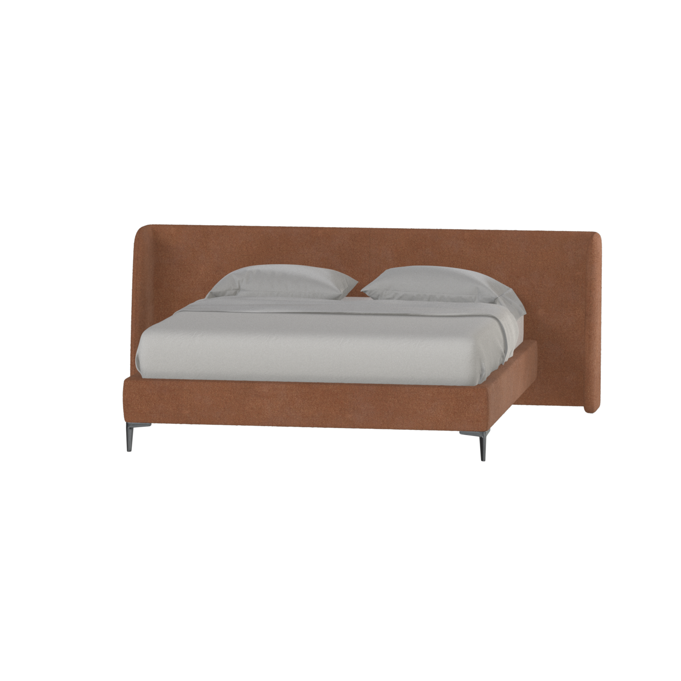 Abbey Upholstered Bed with Structured Headboard and Refined Lines