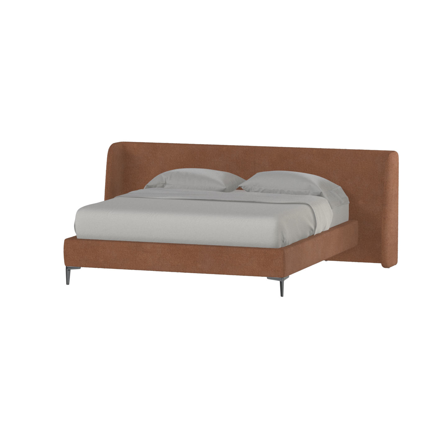 Abbey Upholstered Bed with Structured Headboard and Refined Lines