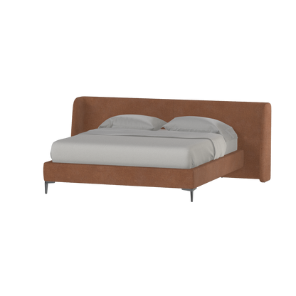 Abbey Upholstered Bed with Structured Headboard and Refined Lines