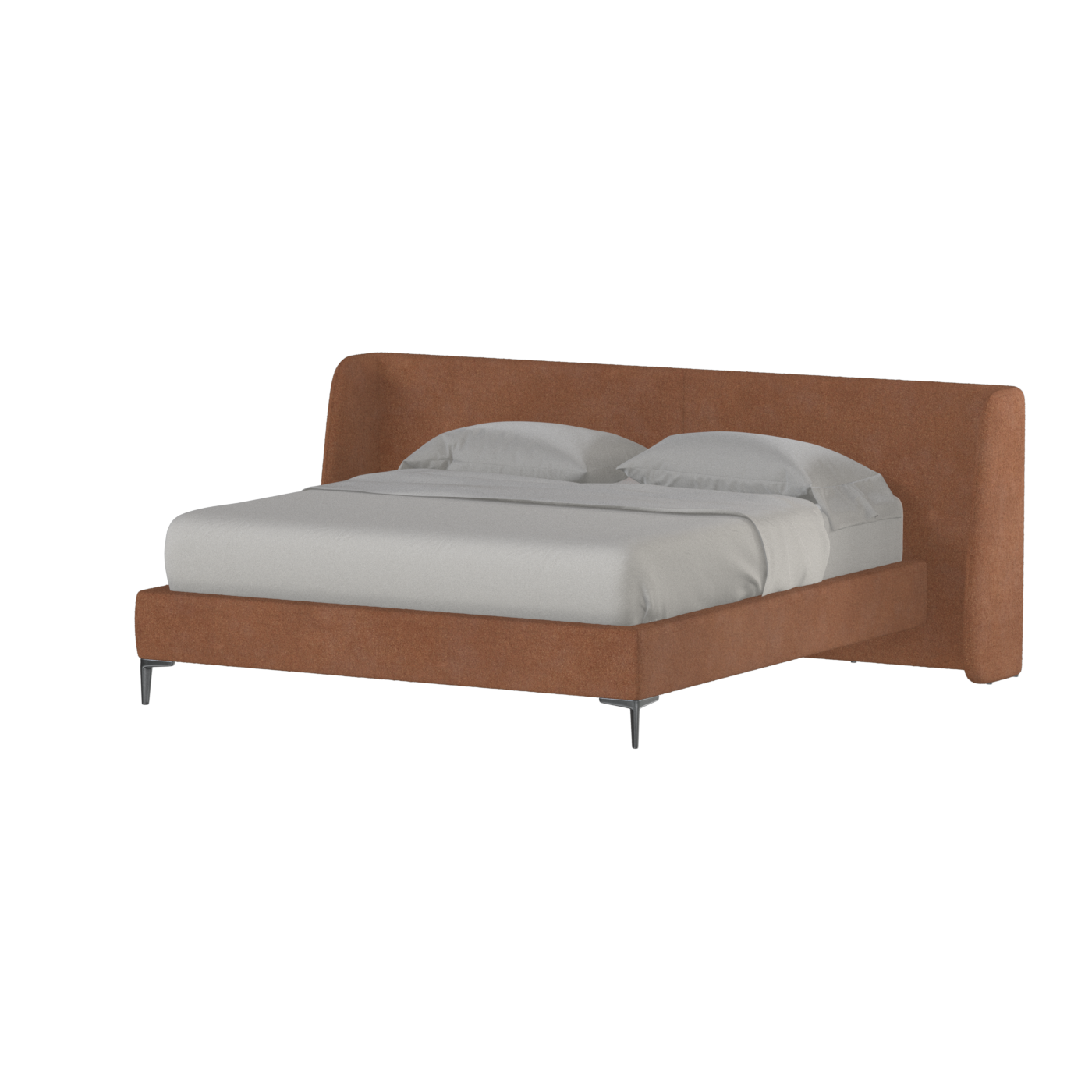 Abbey Upholstered Bed with Structured Headboard and Refined Lines