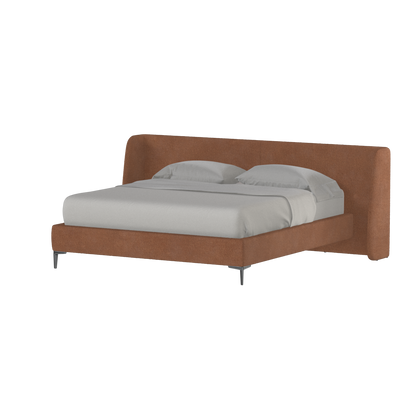 Abbey Upholstered Bed with Structured Headboard and Refined Lines