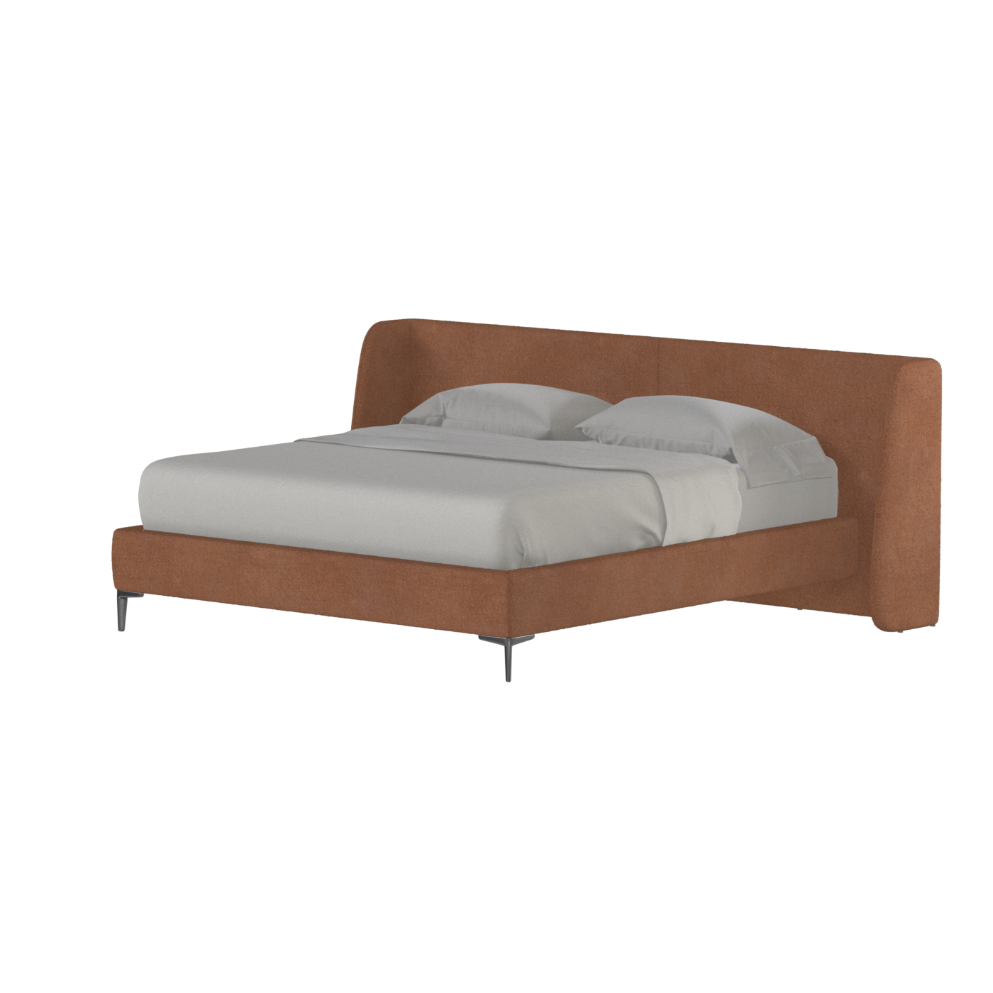 Abbey Upholstered Bed with Structured Headboard and Refined Lines