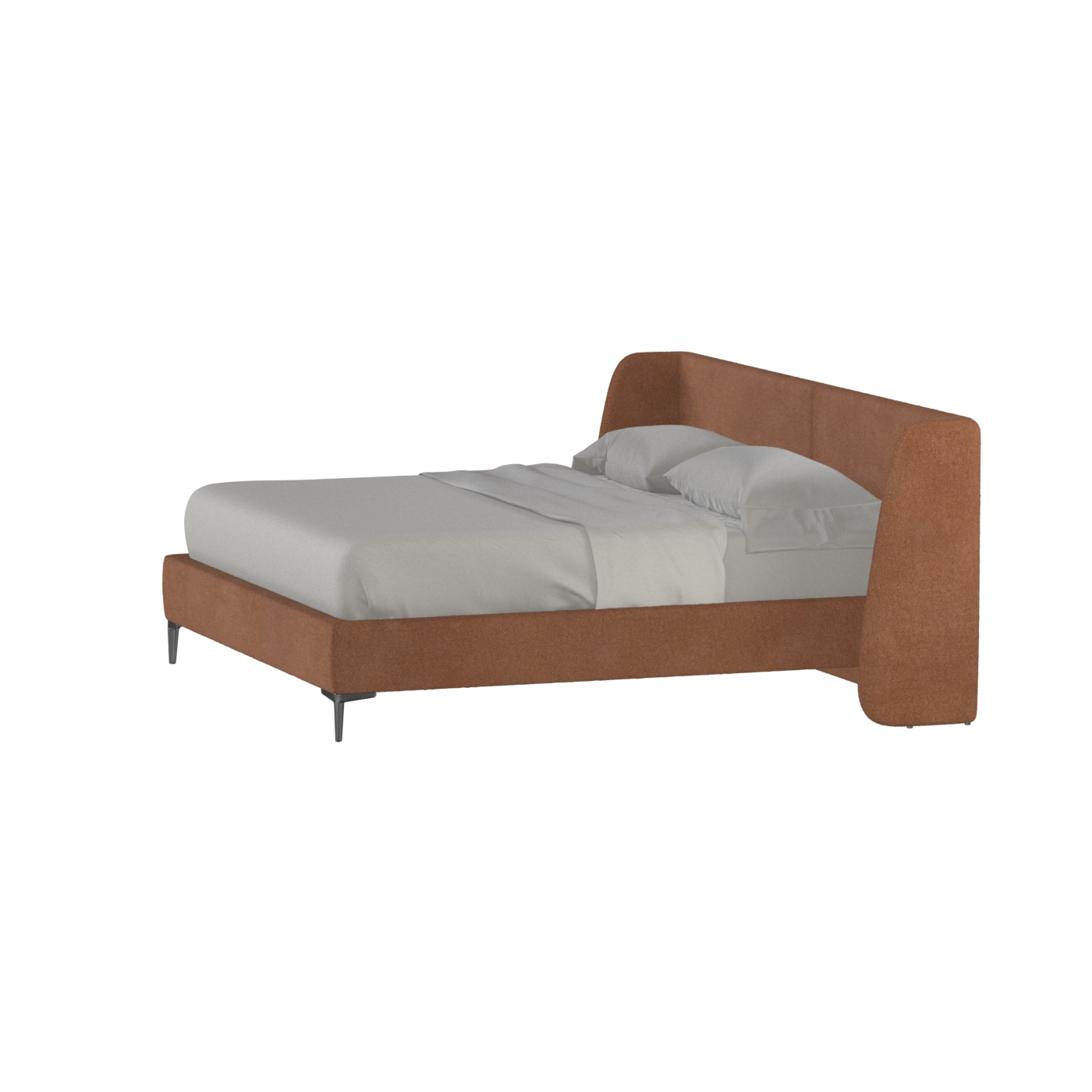 Abbey Upholstered Bed with Structured Headboard and Refined Lines