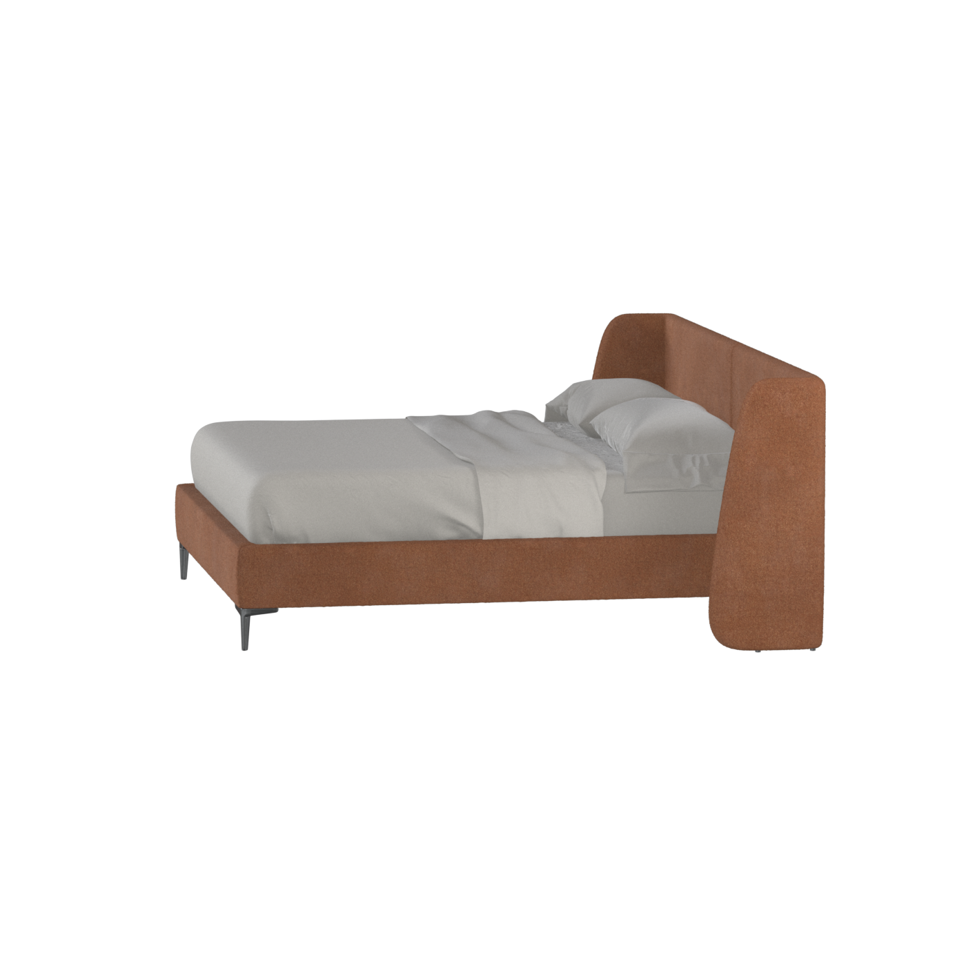 Abbey Upholstered Bed with Structured Headboard and Refined Lines