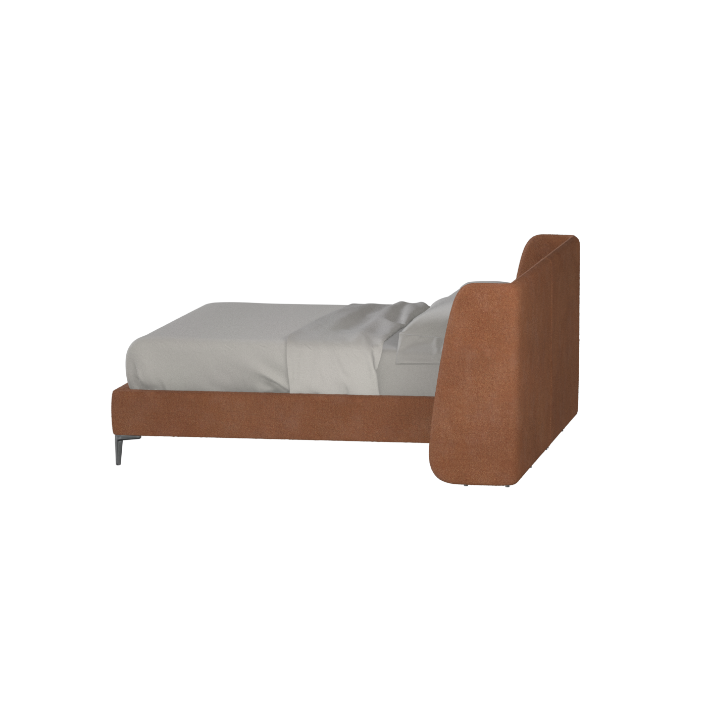 Abbey Upholstered Bed with Structured Headboard and Refined Lines