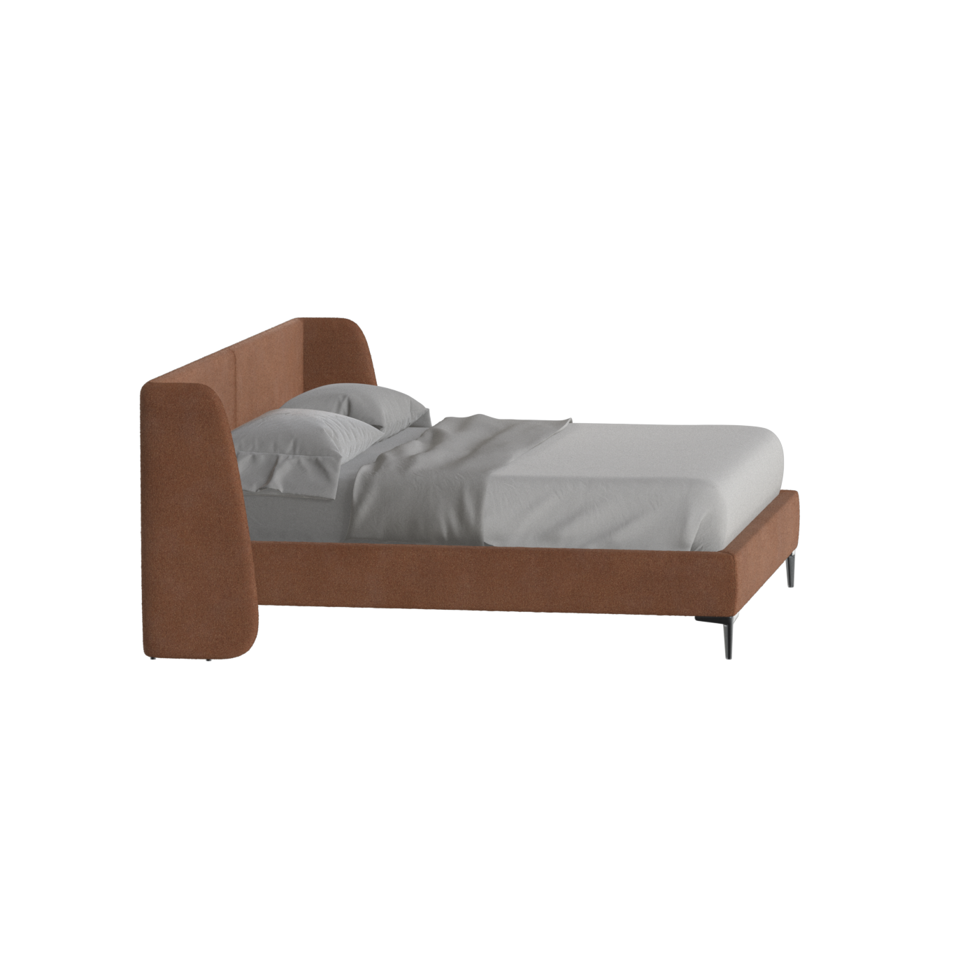Abbey Upholstered Bed with Structured Headboard and Refined Lines