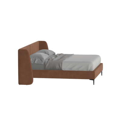 Abbey Upholstered Bed with Structured Headboard and Refined Lines