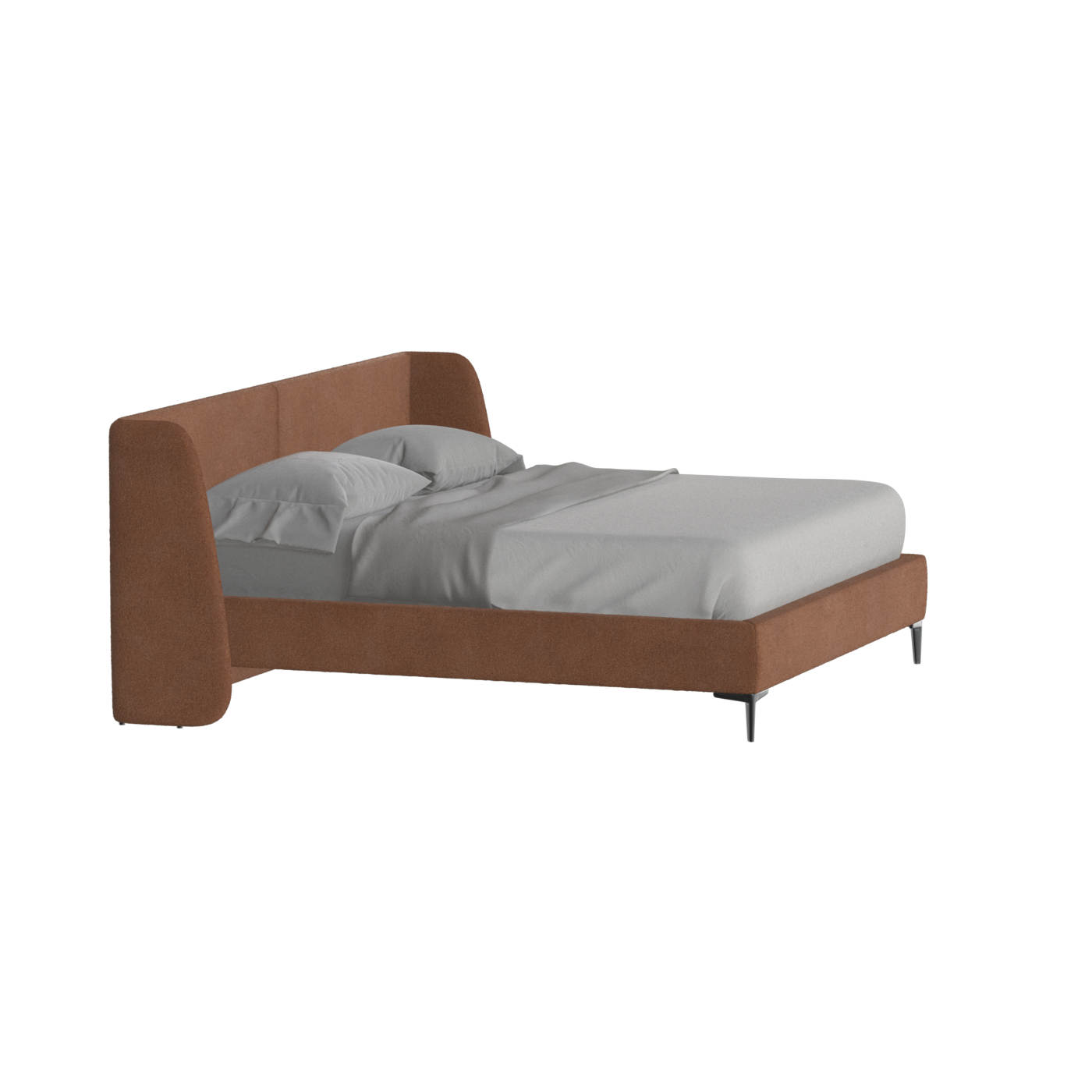 Abbey Upholstered Bed with Structured Headboard and Refined Lines