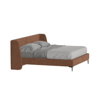 Abbey Upholstered Bed with Structured Headboard and Refined Lines