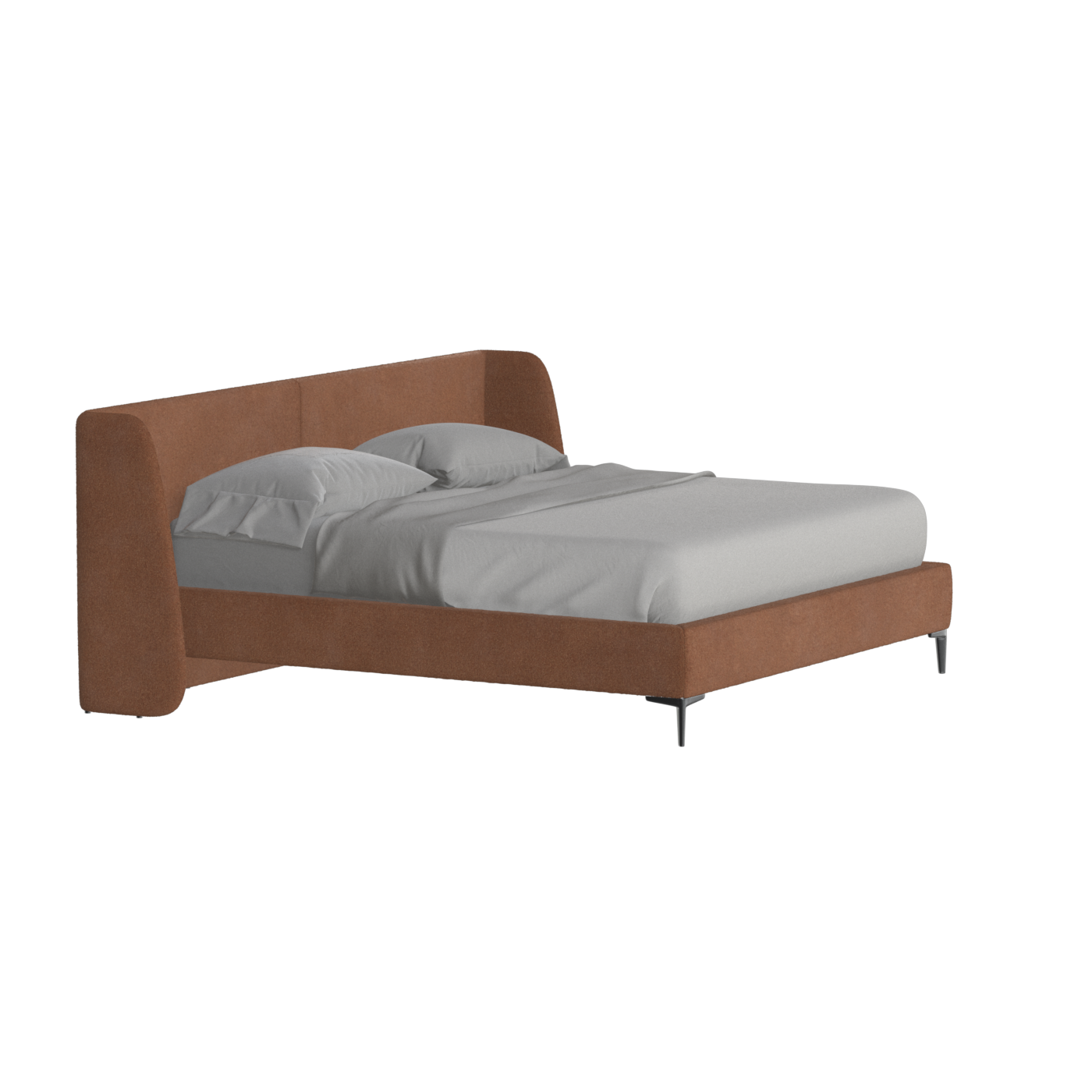 Abbey Upholstered Bed with Structured Headboard and Refined Lines
