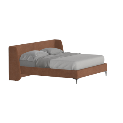 Abbey Upholstered Bed with Structured Headboard and Refined Lines