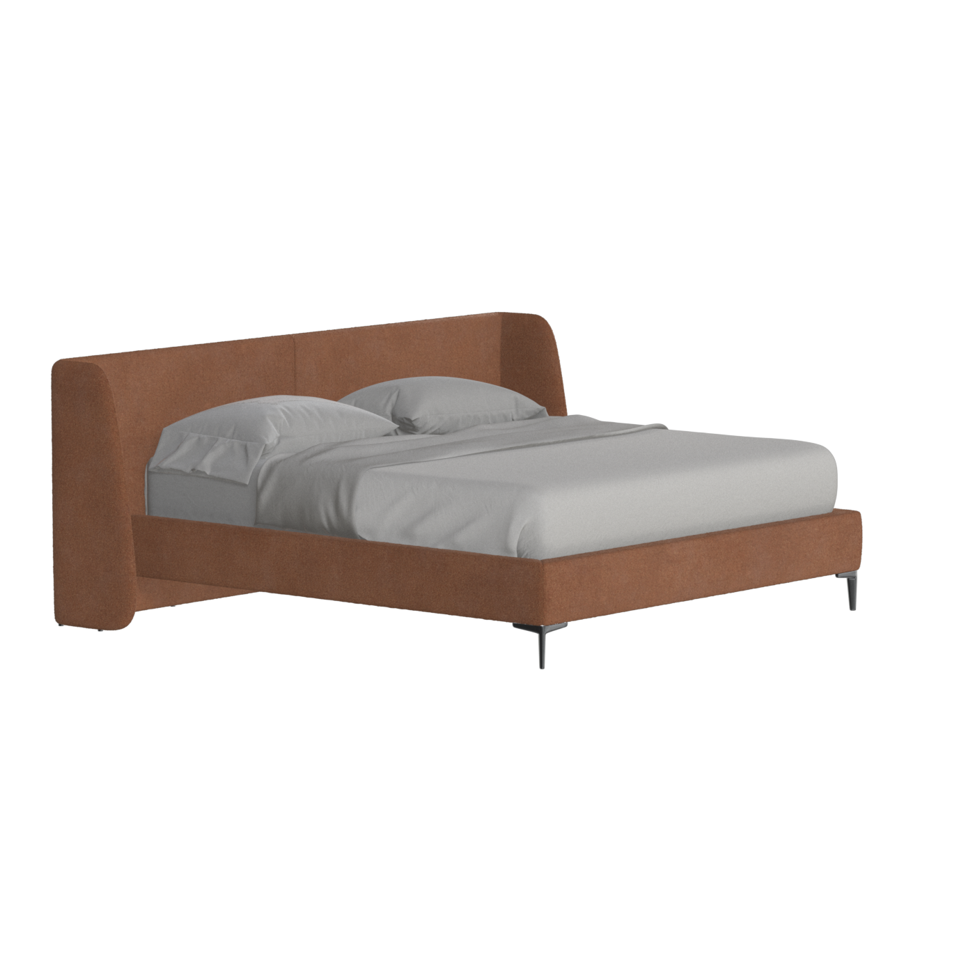 Abbey Upholstered Bed with Structured Headboard and Refined Lines