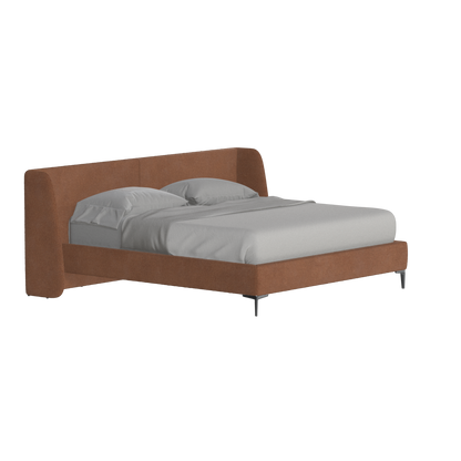 Abbey Upholstered Bed with Structured Headboard and Refined Lines