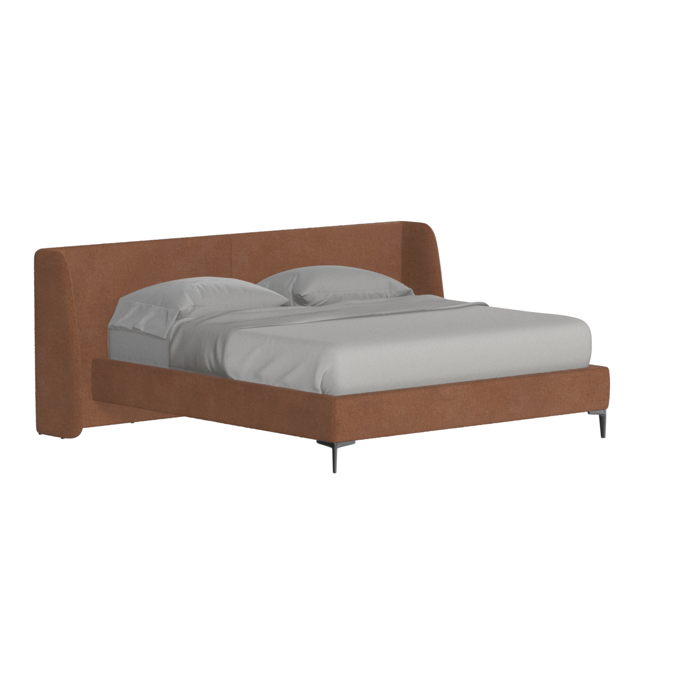 Abbey Upholstered Bed with Structured Headboard and Refined Lines