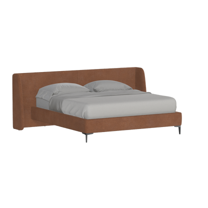 Abbey Upholstered Bed with Structured Headboard and Refined Lines
