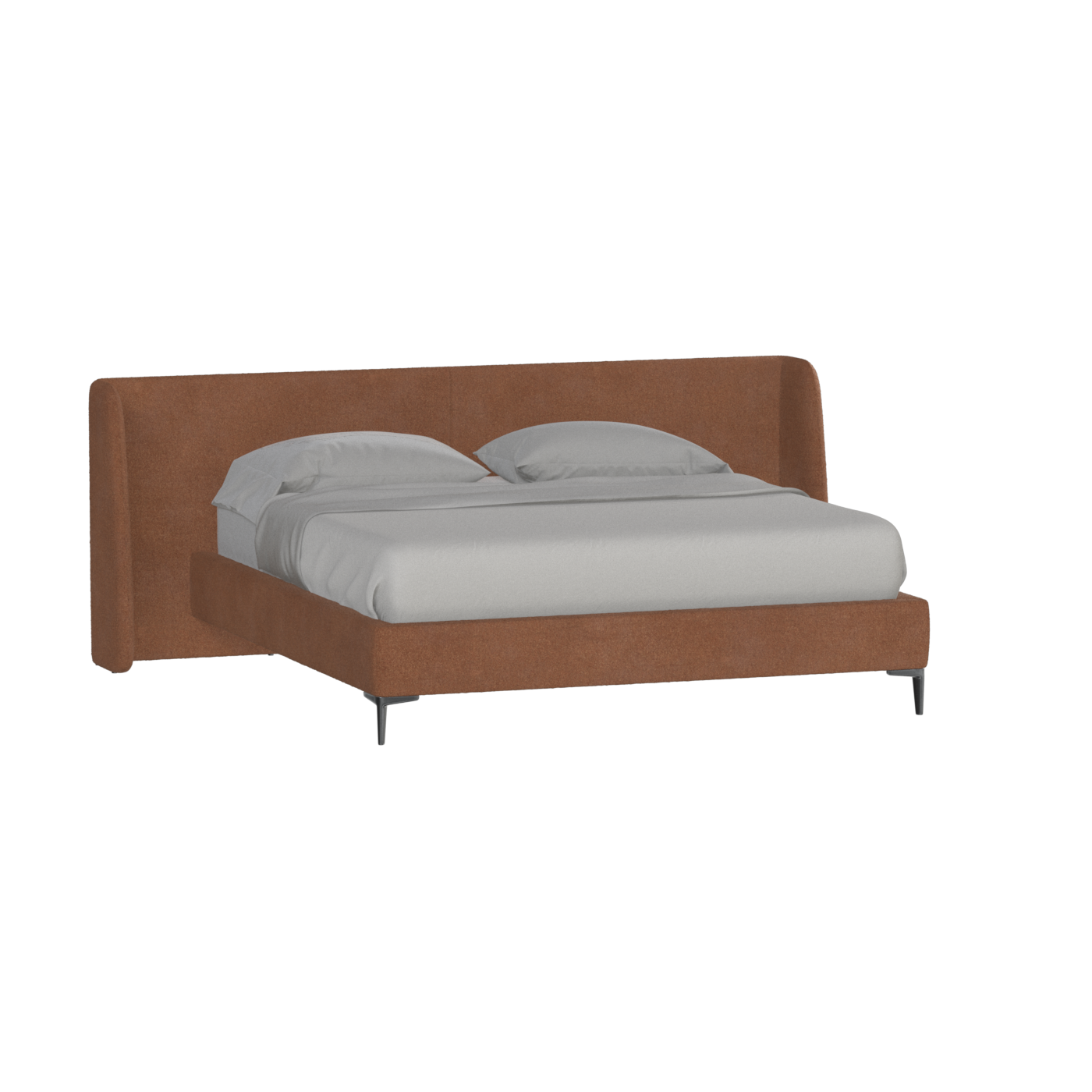Abbey Upholstered Bed with Structured Headboard and Refined Lines