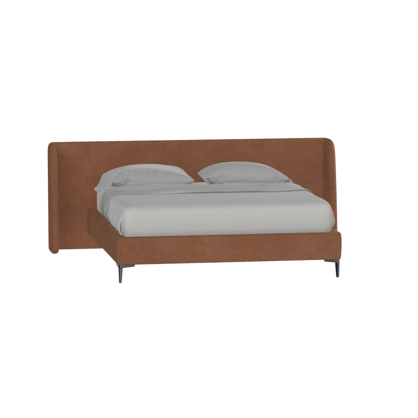 Abbey Upholstered Bed with Structured Headboard and Refined Lines
