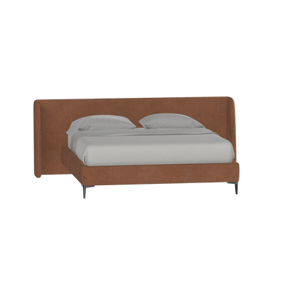 Abbey Upholstered Bed with Structured Headboard and Refined Lines