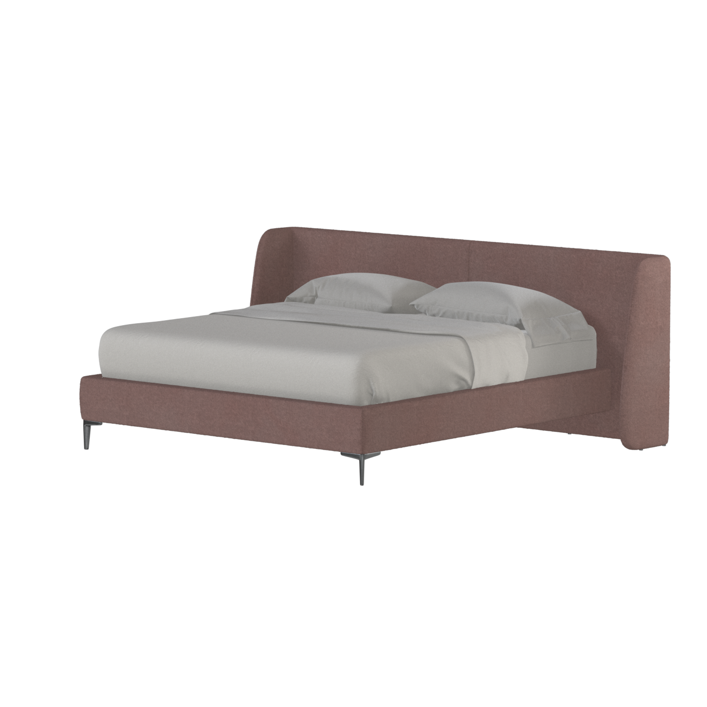 Abbey Upholstered Bed with Structured Headboard and Refined Lines