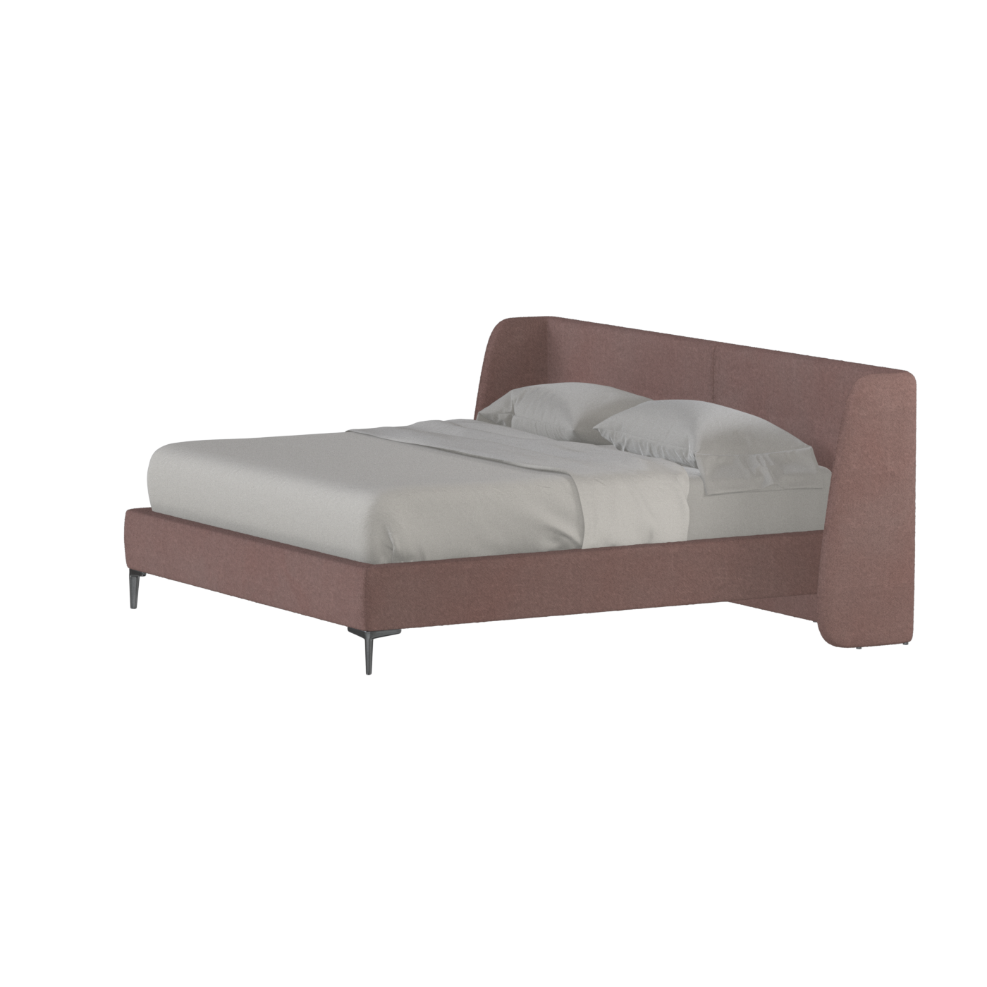 Abbey Upholstered Bed with Structured Headboard and Refined Lines