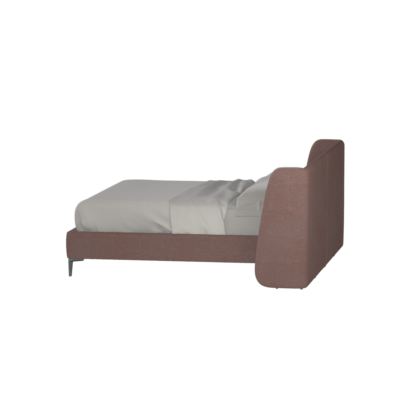 Abbey Upholstered Bed with Structured Headboard and Refined Lines