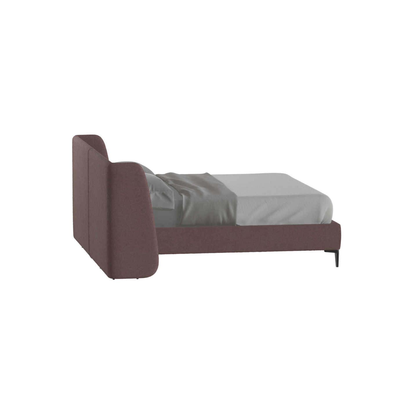 Abbey Upholstered Bed with Structured Headboard and Refined Lines