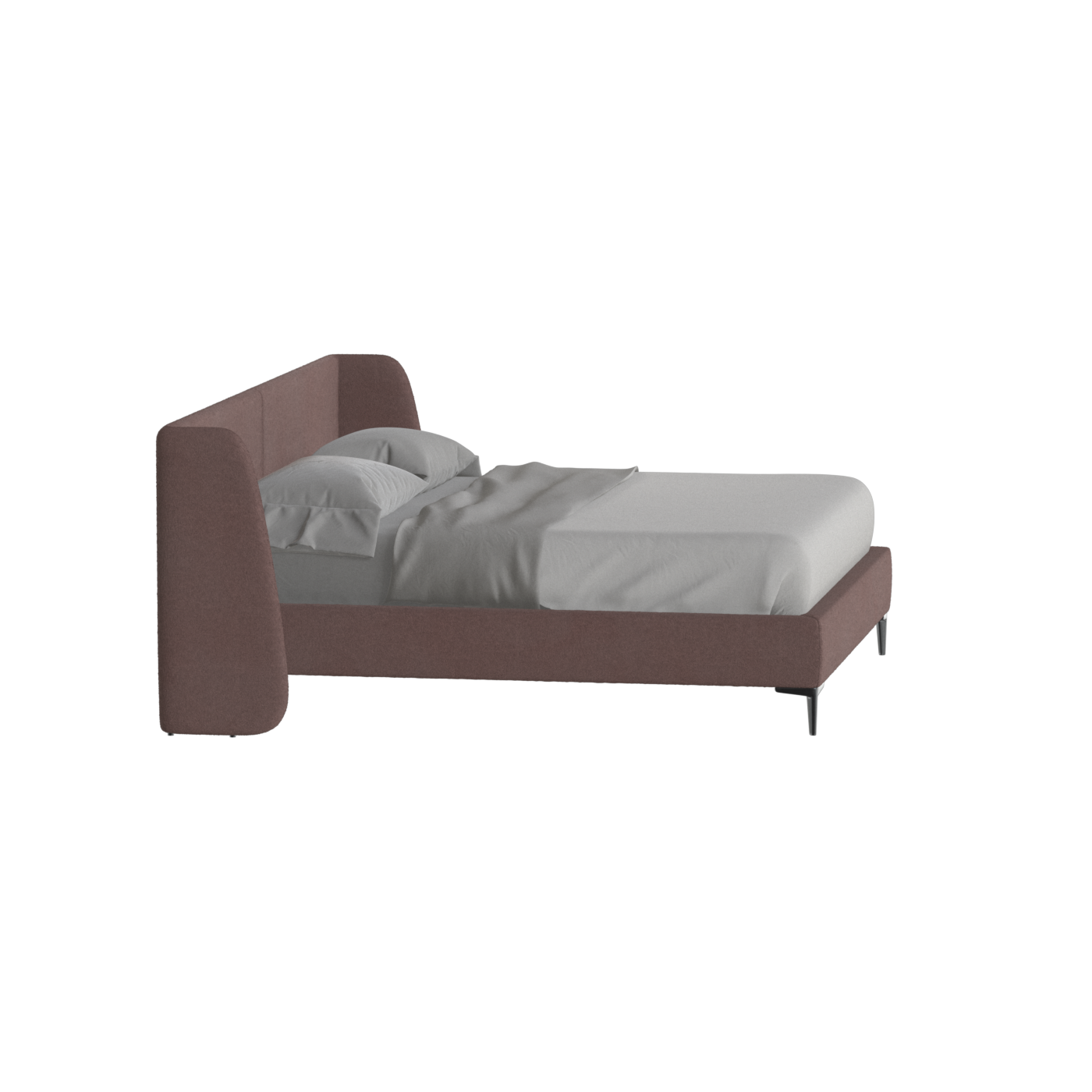 Abbey Upholstered Bed with Structured Headboard and Refined Lines