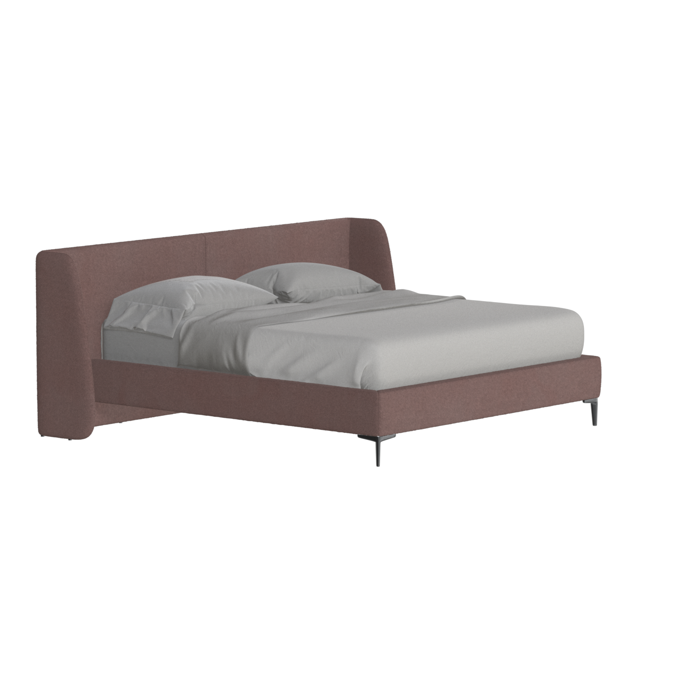 Abbey Upholstered Bed with Structured Headboard and Refined Lines