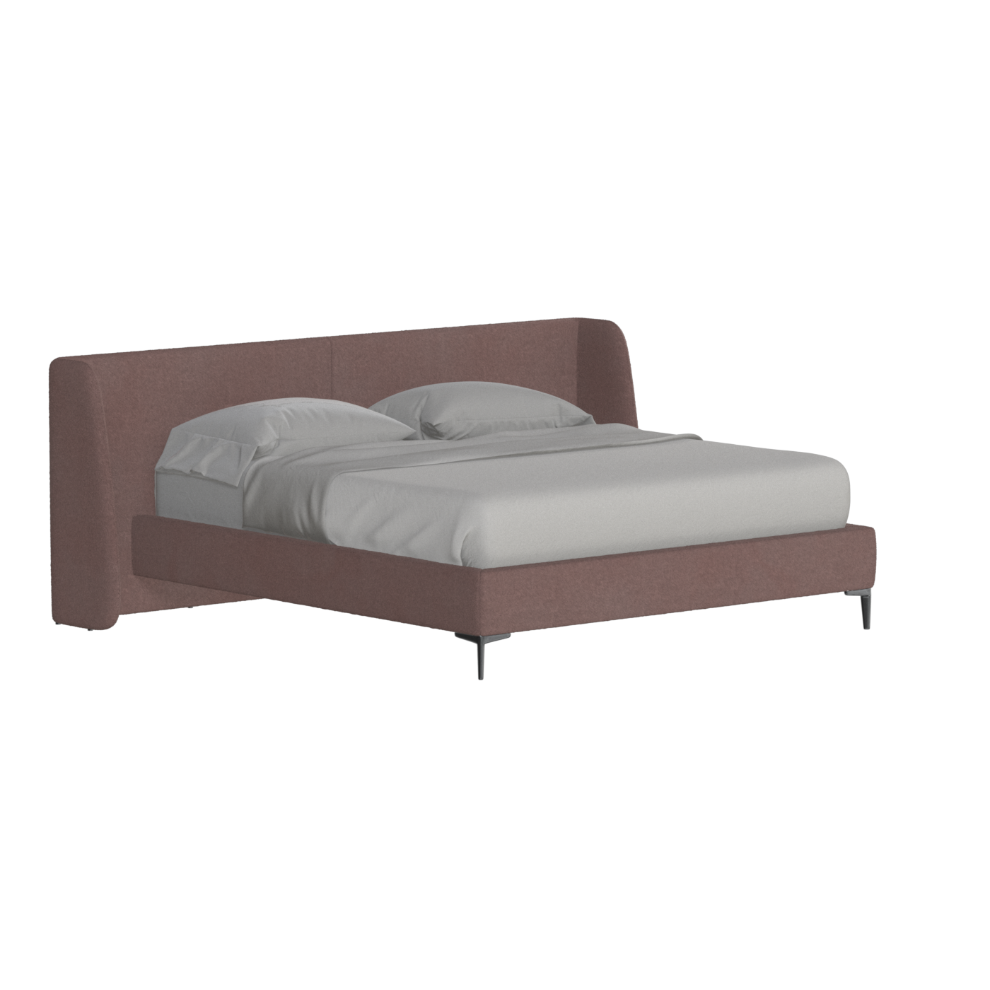 Abbey Upholstered Bed with Structured Headboard and Refined Lines