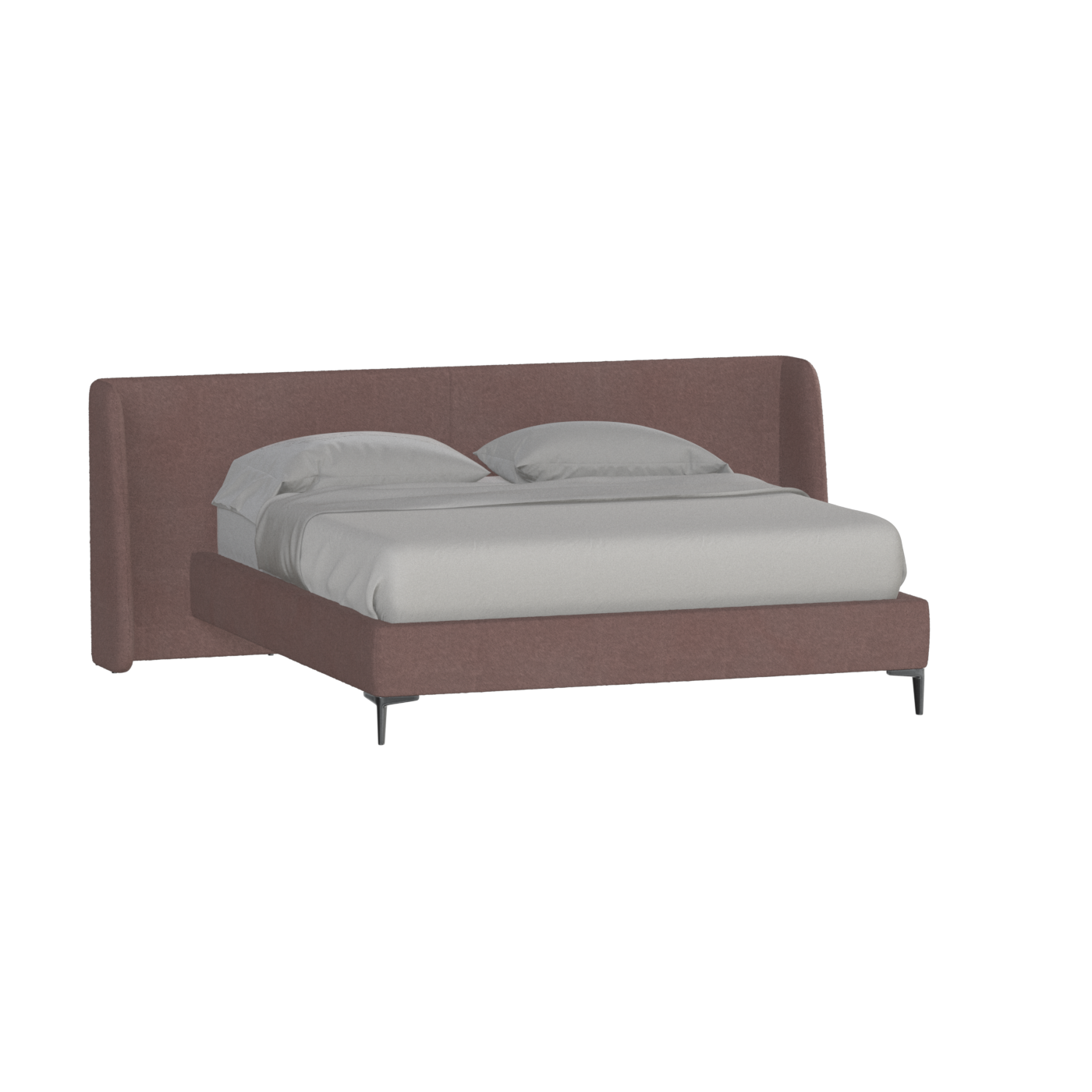 Abbey Upholstered Bed with Structured Headboard and Refined Lines