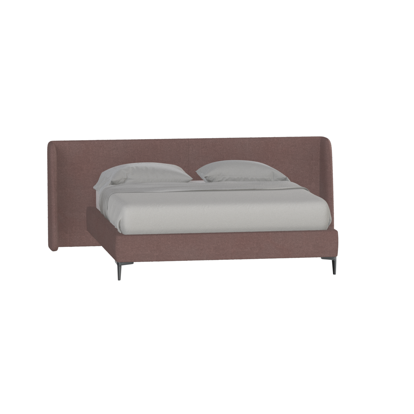Abbey Upholstered Bed with Structured Headboard and Refined Lines