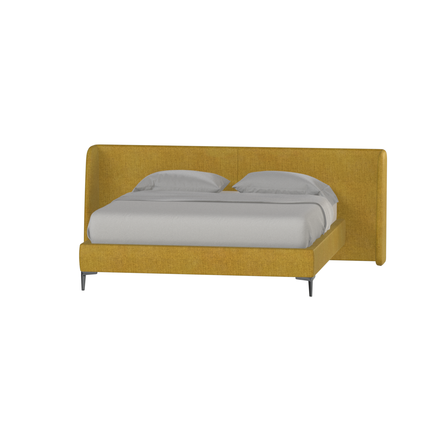 Abbey Upholstered Bed with Structured Headboard and Refined Lines