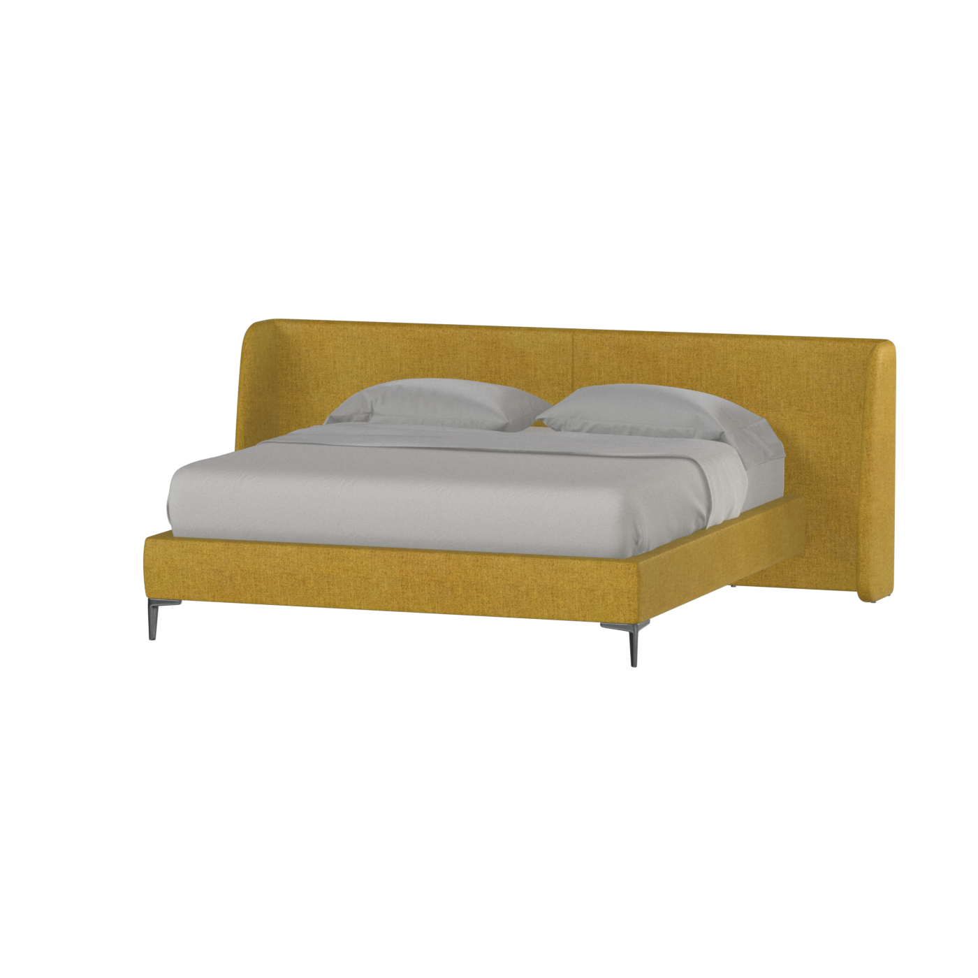 Abbey Upholstered Bed with Structured Headboard and Refined Lines
