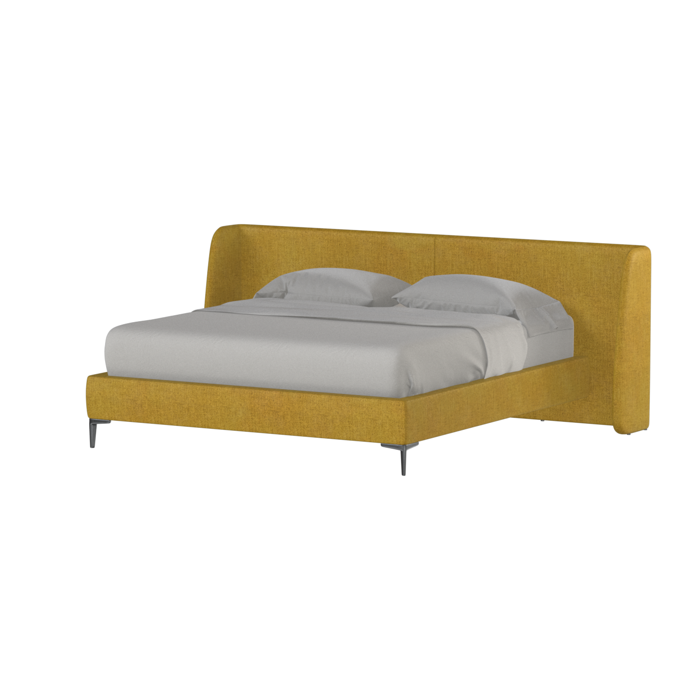 Abbey Upholstered Bed with Structured Headboard and Refined Lines
