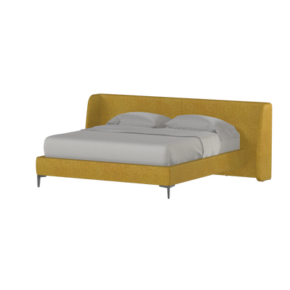 Abbey Upholstered Bed with Structured Headboard and Refined Lines