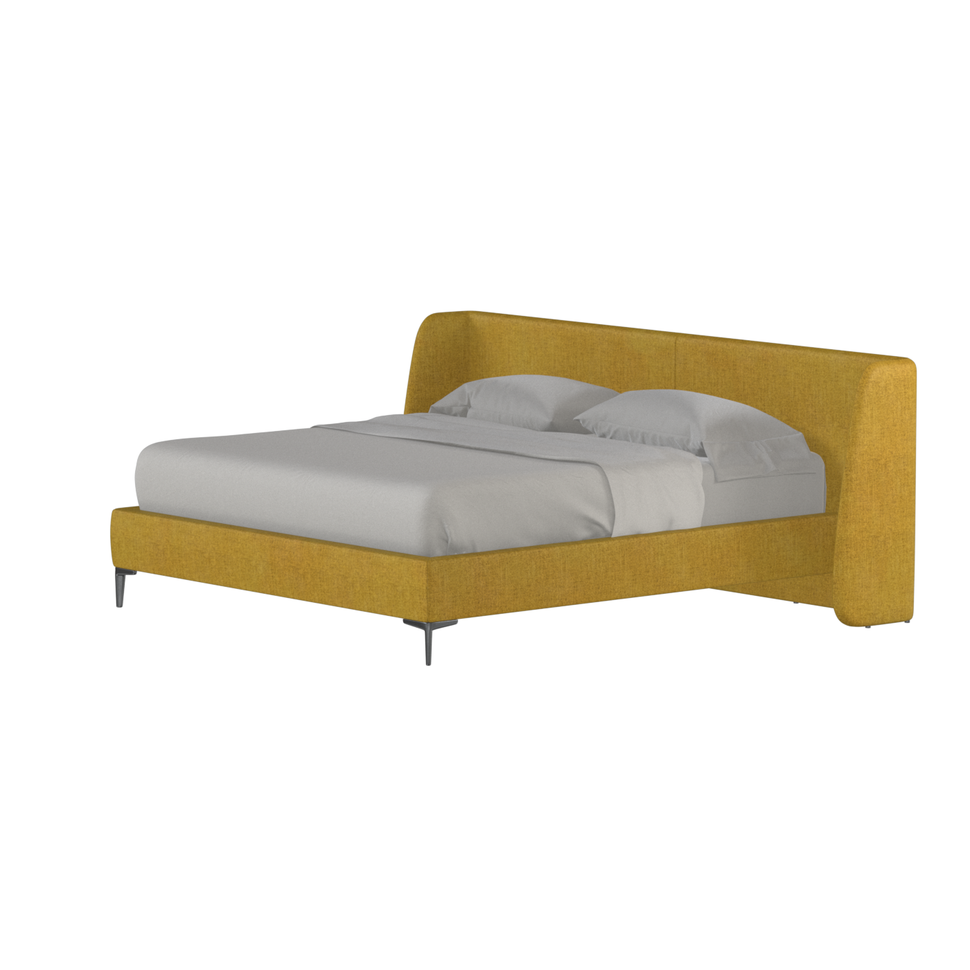 Abbey Upholstered Bed with Structured Headboard and Refined Lines