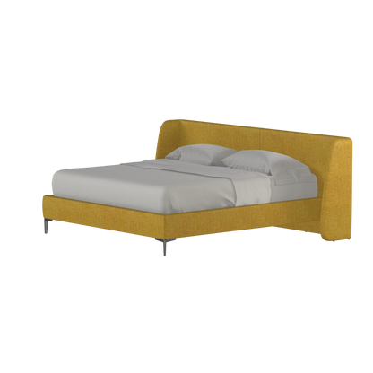 Abbey Upholstered Bed with Structured Headboard and Refined Lines